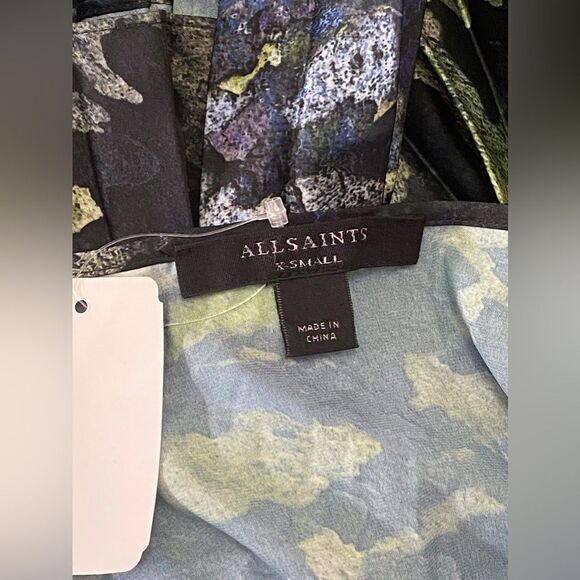 AllSaints Floral Pleated Midi Dress size XS - Picture 11 of 11